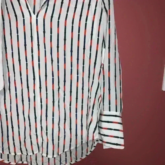 Equipment Janelle Silk Shirt Bright White Multi - Picture 3 of 7